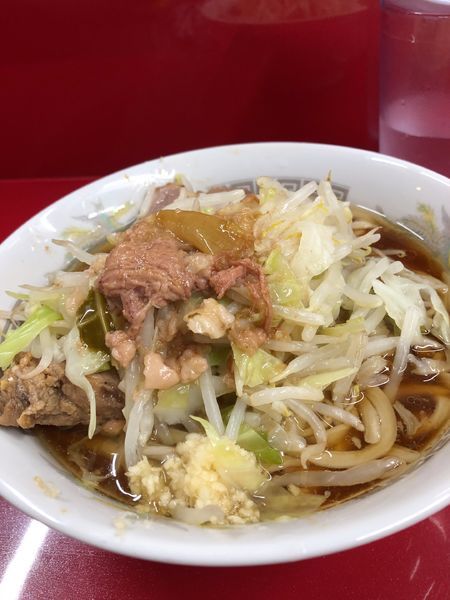 「小ラーメン（麺少なめ、ニンニク、アブラ）700円」@ラーメン二郎 越谷店の写真