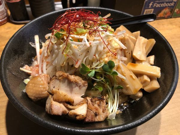 「まぜそば海老」@まぜそば専門店 かぐら 立川店の写真