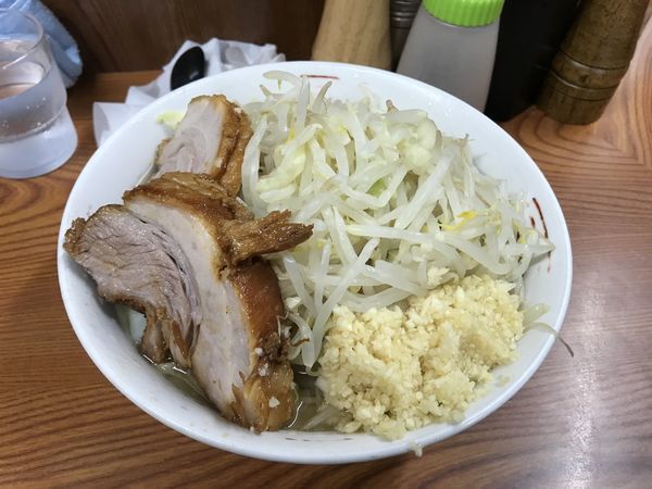 「小ラーメン＋ニンニク」@ラーメン二郎 亀戸店の写真