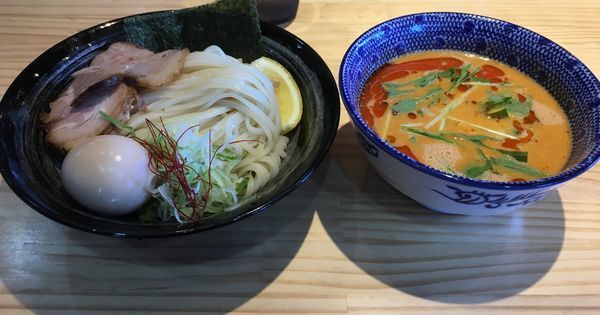 「限定冷製担々つけそば(850¥)味玉サービス」@麺屋 必道の写真