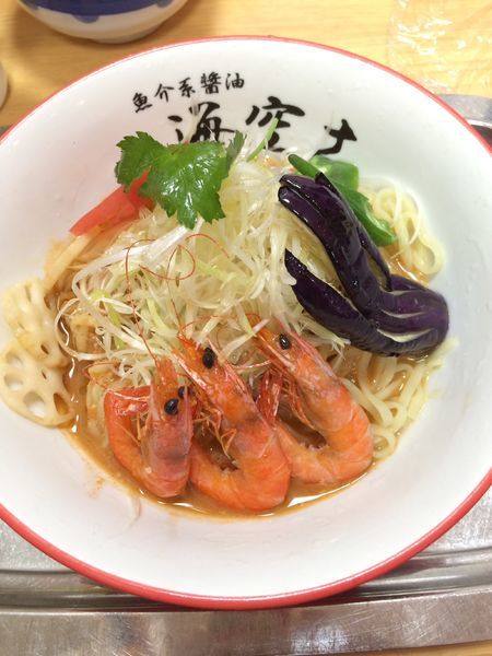「［限定］冷やしエビ味噌ラーメン1100円」@魚介系醤油拉麺専科 海空土の写真
