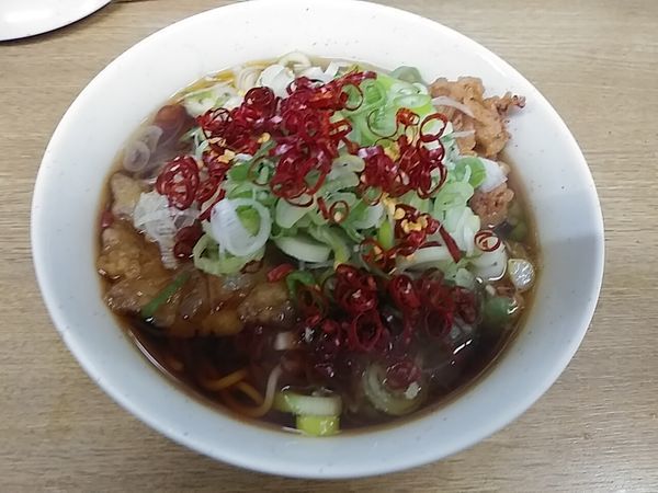 「玉ねぎ、ミニゲソ、そば」@一由そば 日暮里店の写真