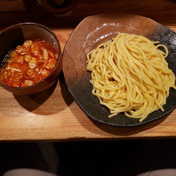 「辛味つけ麺中盛　いりゴマ」@つけ麺屋 やすべえ 赤坂店の写真
