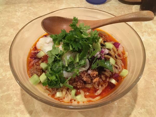 「冷やしタンタン麺＋ごはん（豆）」@鶏ポタラーメン THANK 大門店の写真