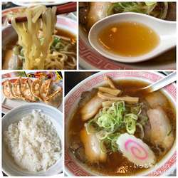 中華そば 醤油 440円 餃子&ライスセット 370円