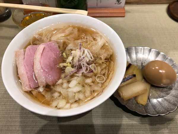 「鴨ワンタン麺+味玉」@らーめん 鴨to葱の写真