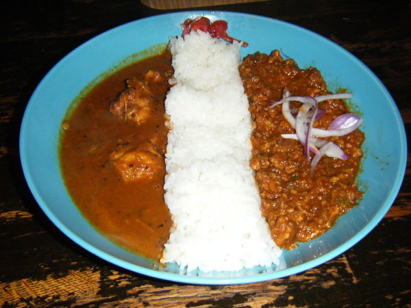 「2種盛り（チキン＆キーマ）」@唐辛子の写真