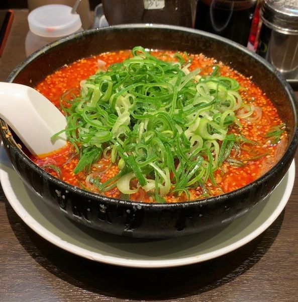 「赤味噌ラーメン ネギ増し」@来来亭 千葉花見川店の写真