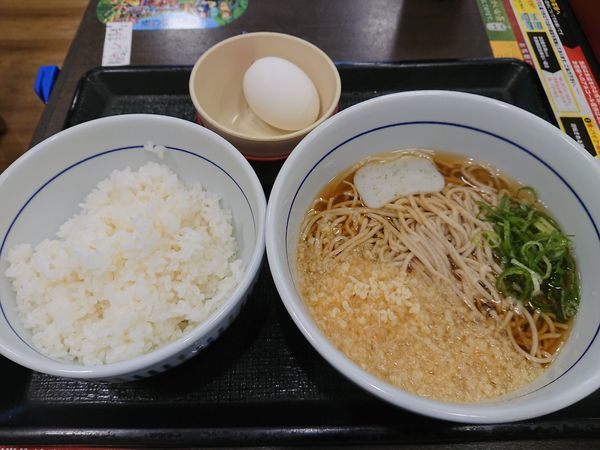 「朝そば温玉セット 390円」@なか卯 ひばりが丘店の写真