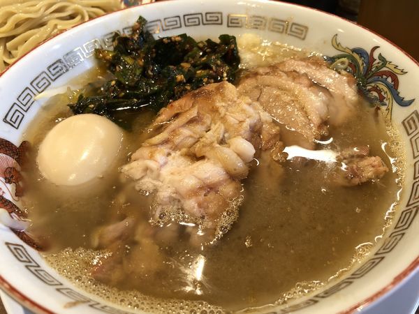 「小ぶたラーメン→つけ麺＋味玉＋辛ニラ」@豚山 町田店の写真