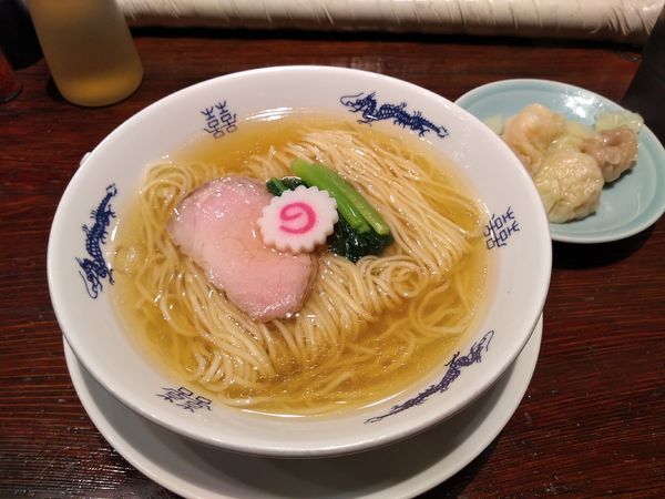 「中華そば 肉・海老ワンタン各2個 1040円」@中華蕎麦にし乃の写真