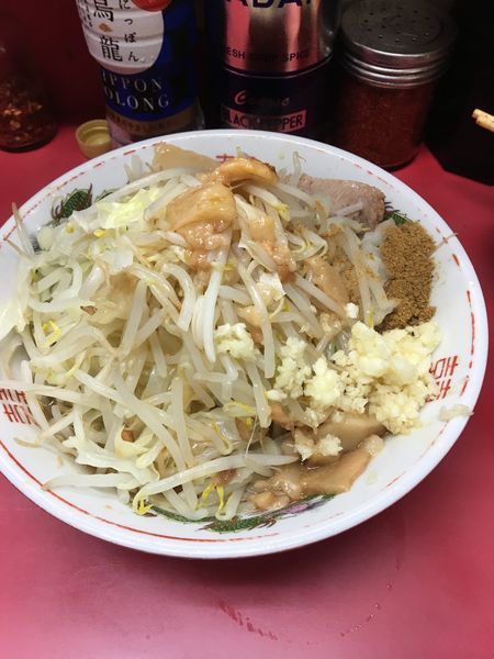 「汁なし 大 玉子 全部 ニンニク多め」@ラーメン二郎 環七一之江店の写真