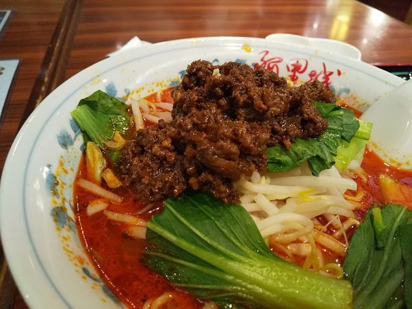 「#四川風担々麺 #半炒飯 #杏仁豆腐 #950円」@阿里城 品川シーサイド店の写真