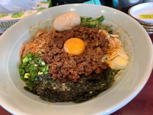 「【気まぐれ限定】台湾まぜそば＋味玉」@佐野らーめん 湧の写真
