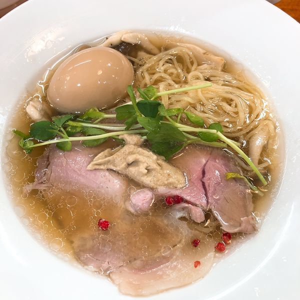「ポルチーニ香る我飯醤油らーめん ¥800＋味玉 ¥100」@麺道 わがまんまの写真