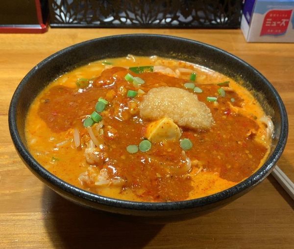 「味玉どて辛めん バラ肉倍増」@どてちん 習志野店の写真