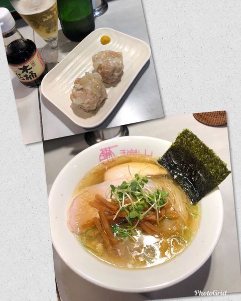 「しおそば＆イベリコ豚の焼売¥900 with beer」@中華蕎麦 瑞山（ZUIZAN）の写真