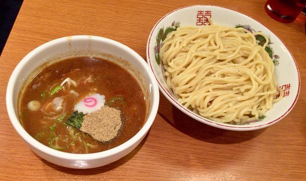 「濃厚魚介つけめん 大盛 with 生ビール」@東池袋大勝軒 京都拉麺小路店の写真