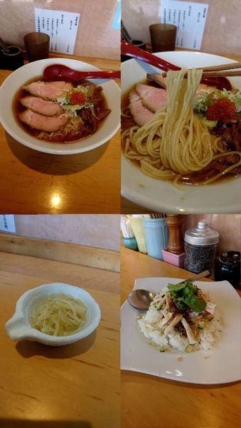 「『冷し津軽(麺柔)+鶏肉飯(￥780+350)』」@麺匠 喜楽々の写真