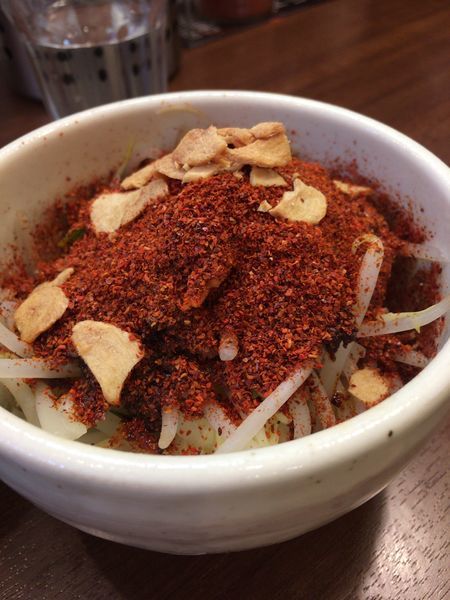 「らーめん大盛スタベジ野菜大盛+追っかけカラベジ(一番辛く)」@麺処 一笑の写真