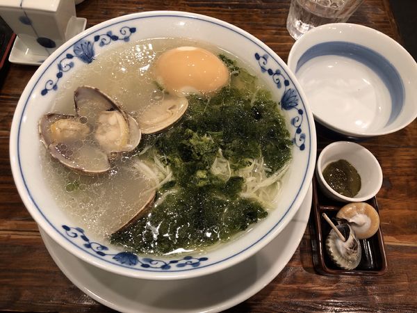 「貝だしラーメン850円+蜆出汁煮卵」@貝料理 梵厨の写真