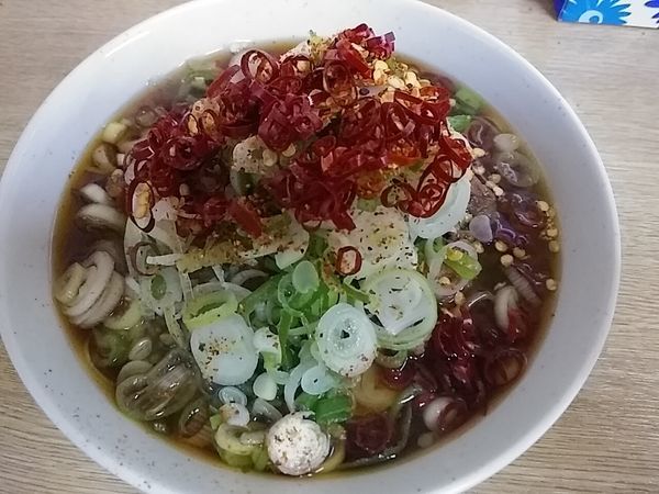 「ジャンボゲソそば」@一由そば 日暮里店の写真