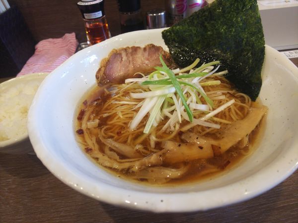 「青湯らーめん690円＋サービスライス」@らーめん流星の写真