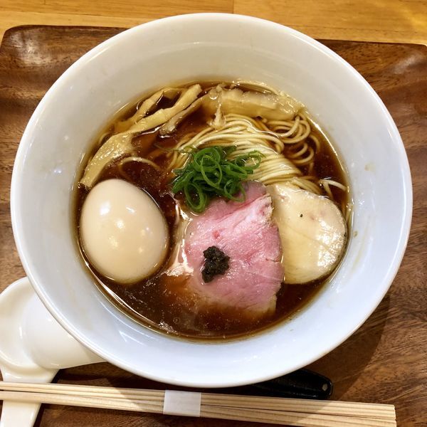 「ポルチーニ醤油らぁ麺￥800＋煮玉子￥100」@入鹿（IRUCA）-Tokyo-の写真
