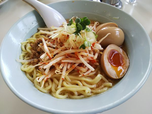 「【限定】やみつき冷やしみそ　＋煮玉子（サービス券）」@くるまやラーメン 松本渚店の写真