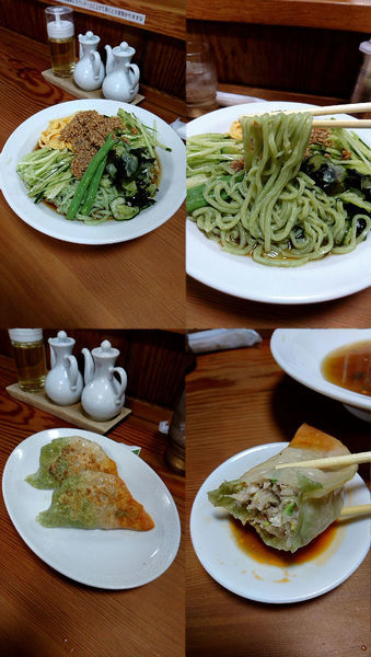 「『冷やし担々麺+手打三色大餃子(￥800+360)』」@なにやの写真