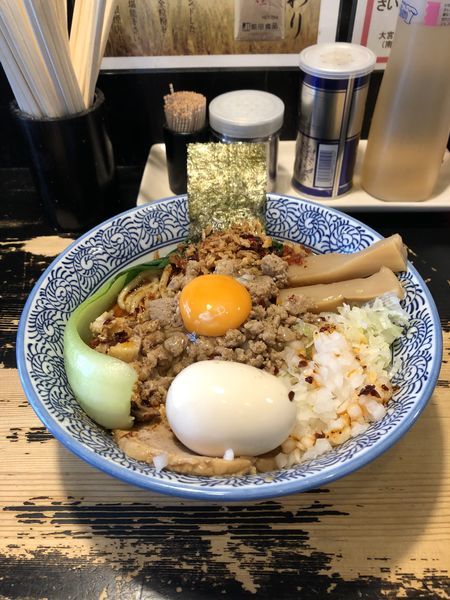 「【限定】坦々まぜそば+味玉」@狼煙 〜NOROSHI〜の写真