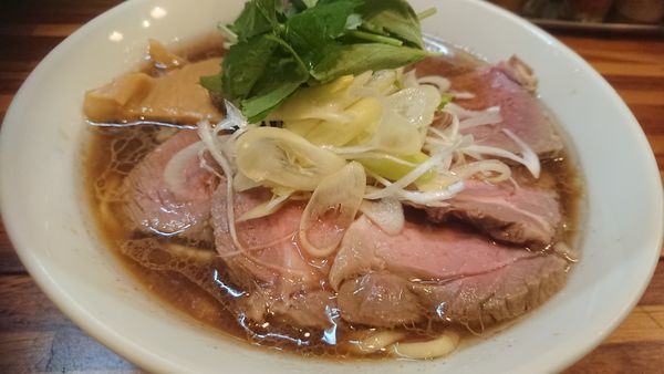 「羊肉汁中華そば＋豆カレー（限定、１３００円、３５０円）」@鮮魚らーめん 五ノ神水産の写真