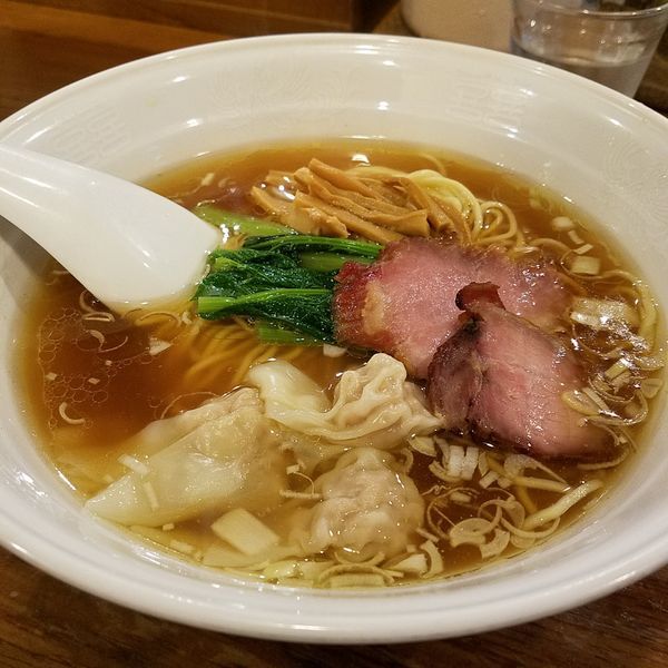 「醤油ワンタンめん3個(¥880)」@らーめん穀雨の写真