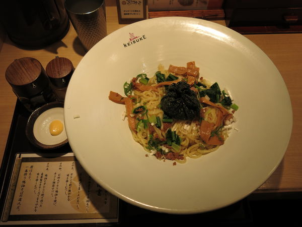 「一本搾り鴨油そば：880円」@銀座 鴨そば 九代目 けいすけの写真