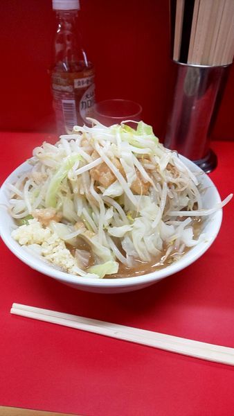 「小豚麺３分の１ ヤサイ＋ニンニク＋アブラ」@ラーメン二郎 松戸駅前店の写真