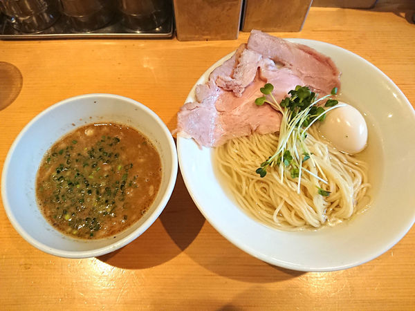 「濃厚海老煮干つけ麺ファビュラス+煮玉子」@麺屋 まほろ芭の写真
