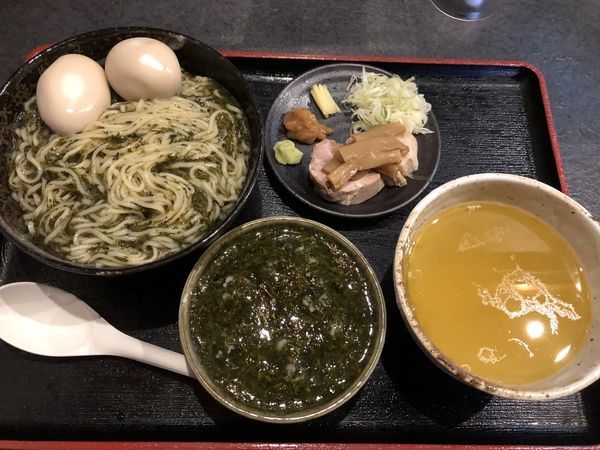 「【ぬるぬる】ぎばさつけ麺塩つけ汁ver細麺」@秋田ラーメン はまの写真