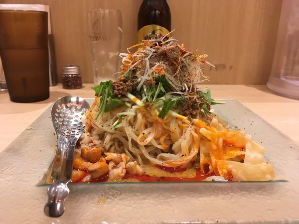 「Premium YEBISU小瓶 → 冷し汁なし担担麺」@175°DENO担担麺 TOKYOの写真