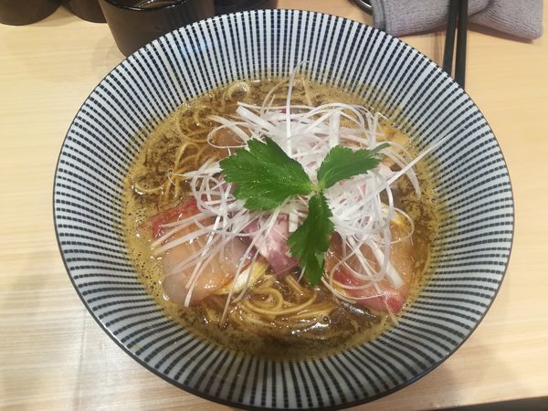 「限定　鹿児島産カンパチそば」@寿製麺 よしかわ 西台駅前店の写真