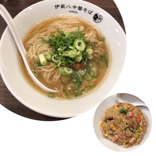 「鶏の濁りそば750円＋半ﾁｬｰﾊﾝ」@伊蔵八中華そばの写真