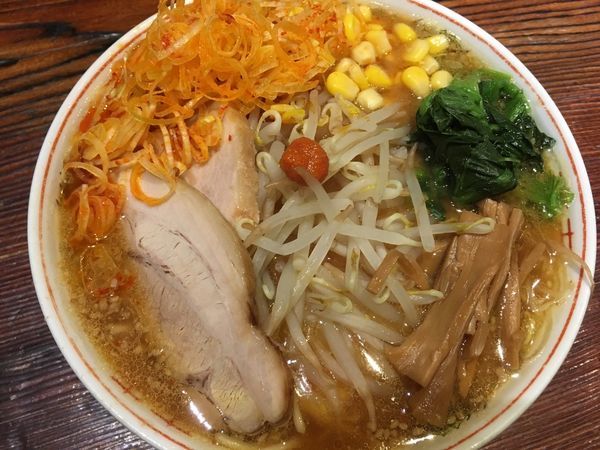 「味噌ラーメン 720円（辛ネギ+100円）+税」@水戸中華そば むじゃき食堂の写真