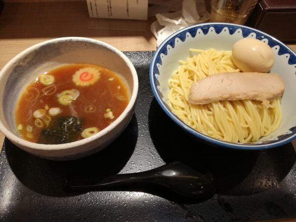 「もり半熟煮卵つけそば　あつもり」@羽田大勝軒の写真