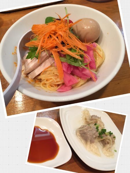 「【限定】ベジ冷やしまぜ麺＋味玉＋皿ワンタン3個」@麺処ゆきちの写真