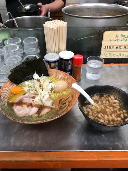 「カマス煮干し出汁のつけそば大盛り・熱盛り」@覆麺 智の写真