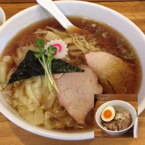 「ワンタンめんランチセット 950円」@白河手打ち中華 孫市の写真