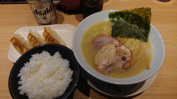 「とんしお、Ａセット、ビール」@麺屋 辰巳の写真