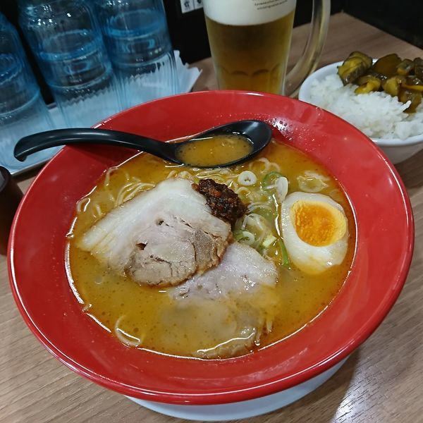 「えび豚骨塩拉麺 750えん→saleにて500えん」@えび豚骨 真面目の写真