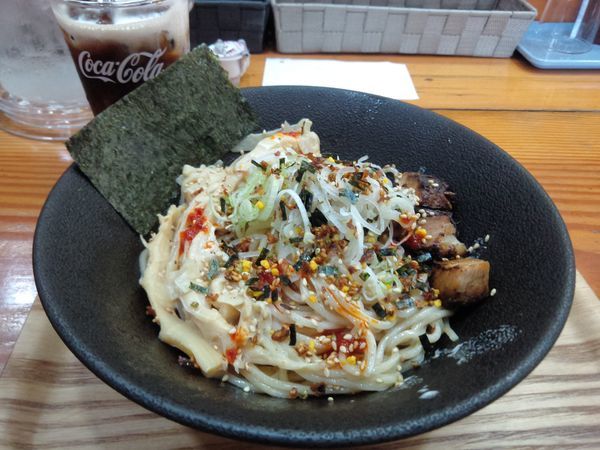 「冷やしまぜそぱ並７２０円飲み物付き」@中華そば 北炎の写真