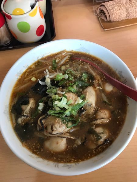 「かきラーメン(赤みそ)」@サッポロ香蘭 三沢店の写真