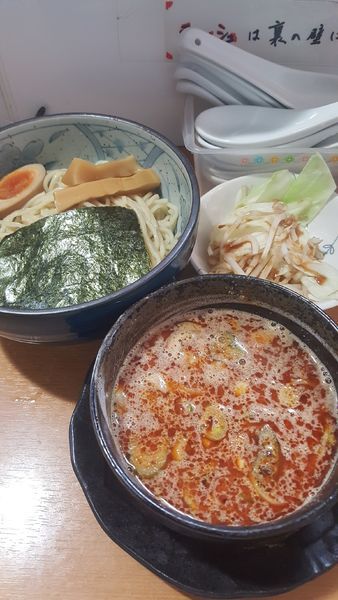 「塩坦々つけ麺中辛」@焦がしねぎらーめん 葱次郎 大宮西口店の写真